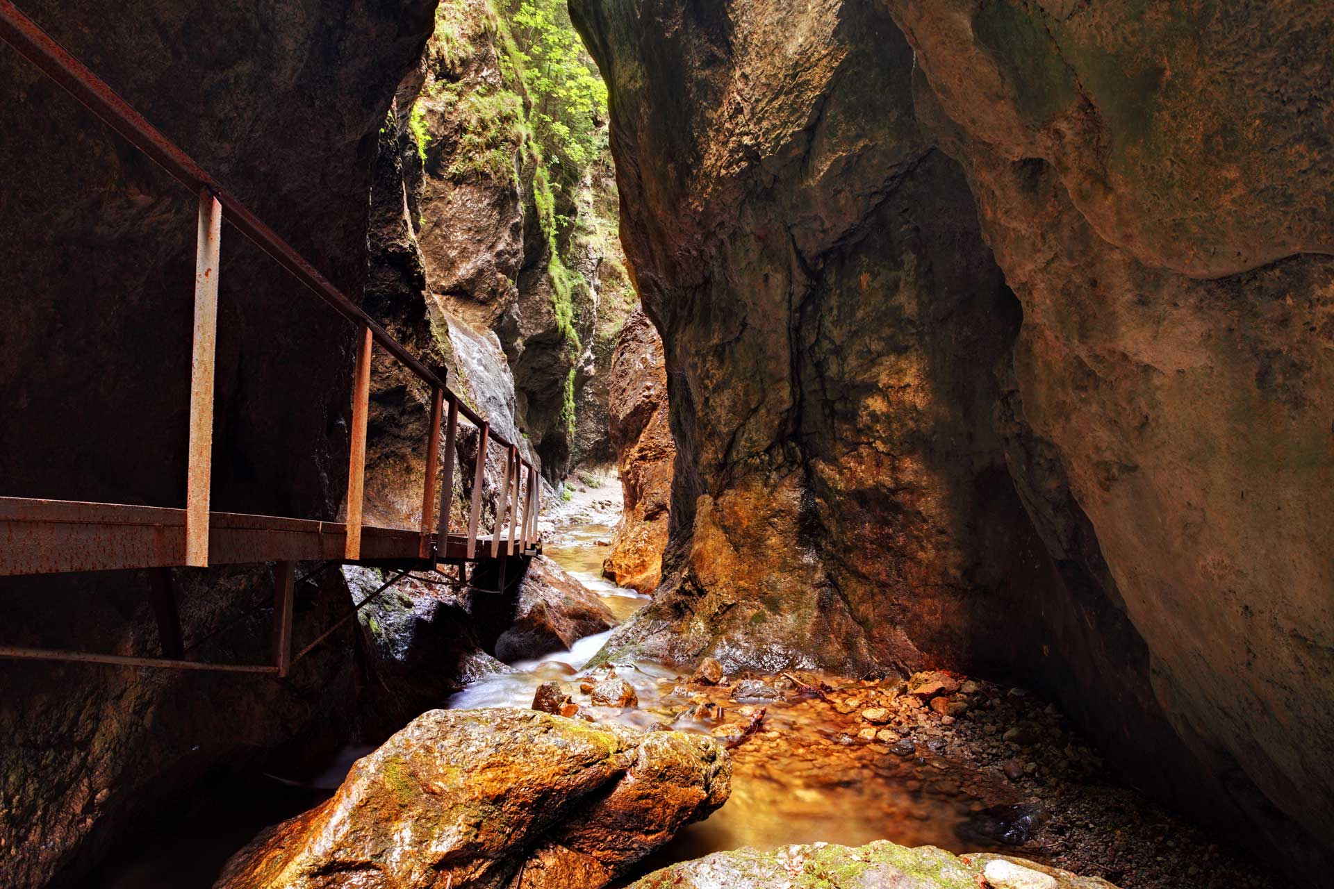 Adventurous hiking in National park canyon Trip in Slovakia