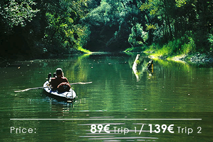 Danube canoe trips<BR><H4>1. Enter Slovakia on water <BR>2. Explore Danube wilderness<H4>