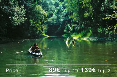 Danube canoe trips<BR><H4>1. Enter Slovakia on water <BR>2. Explore Danube wilderness<H4>