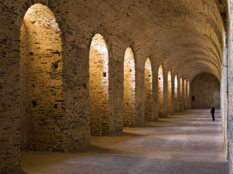 Red Stone castle - huge castle cellars