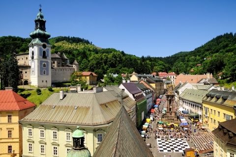 A view of the old city center. Event "Live Chess" on the square